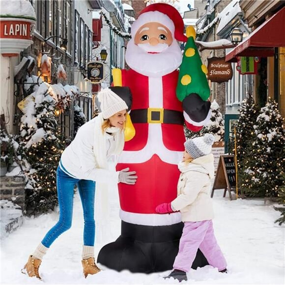 8 FT Inflatable Santa Claus Christmas Decorations with Built-in LED Light - Picture 3 of 7